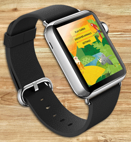 Animal App inside a watch