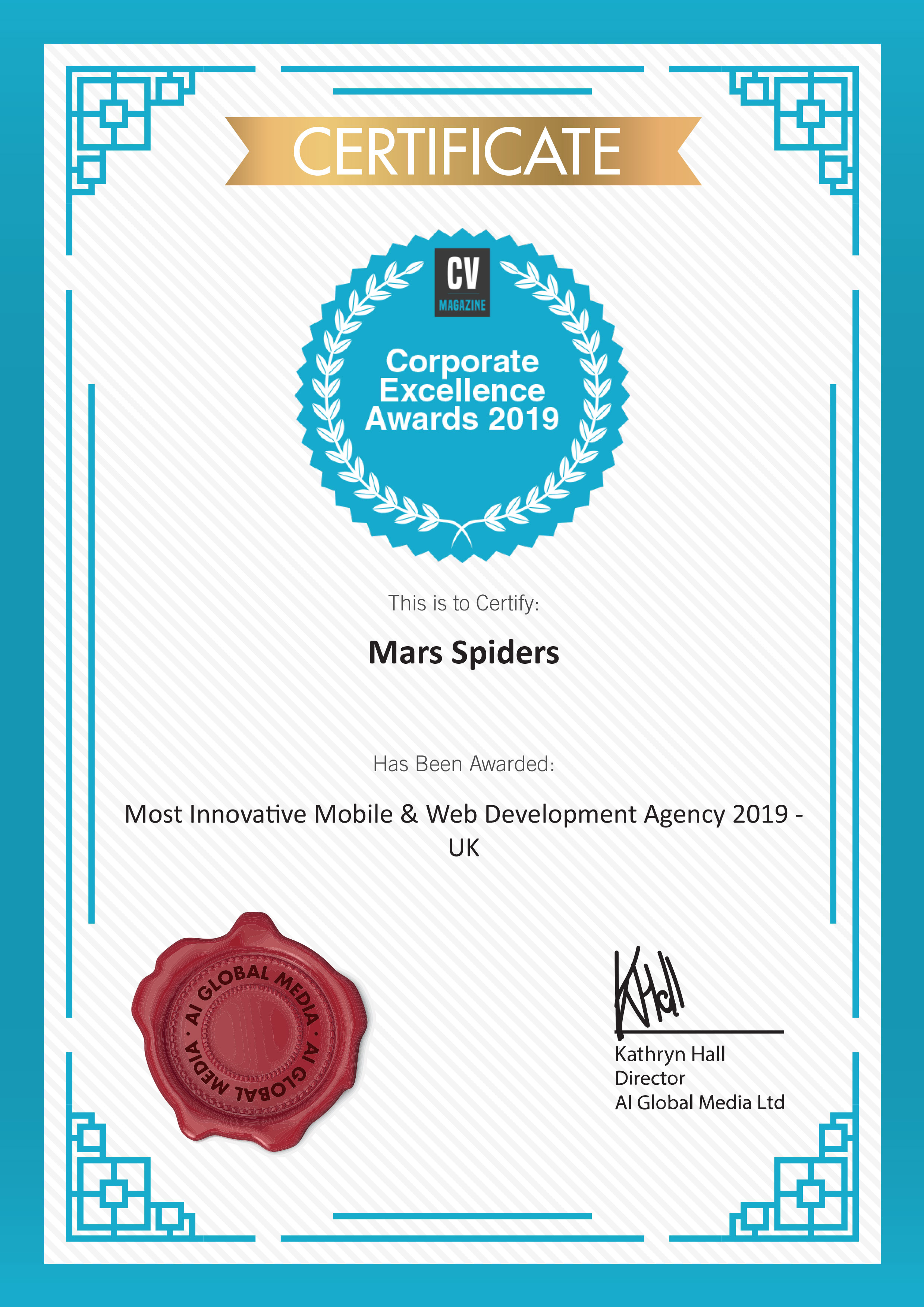 Mars Spiders Most Innovative Mobile & Web Development agency 2019 - UK